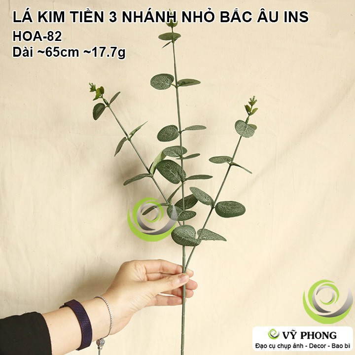 CÀNH LÁ KIM TIỀN 3 NHÁNH NHỎ BẮC ÂU TRANG TRÍ ĐÁM CƯỚI ĐẠO CỤ CHỤP ẢNH SẢN PHẨM INS HOA-82