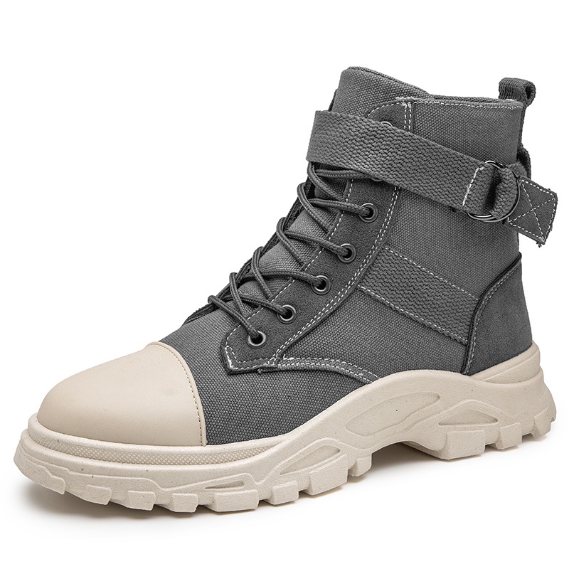 Giày bốt Martin canvas cổ cao phong cách Hàn Quốc thời trang mùa thu cho nam