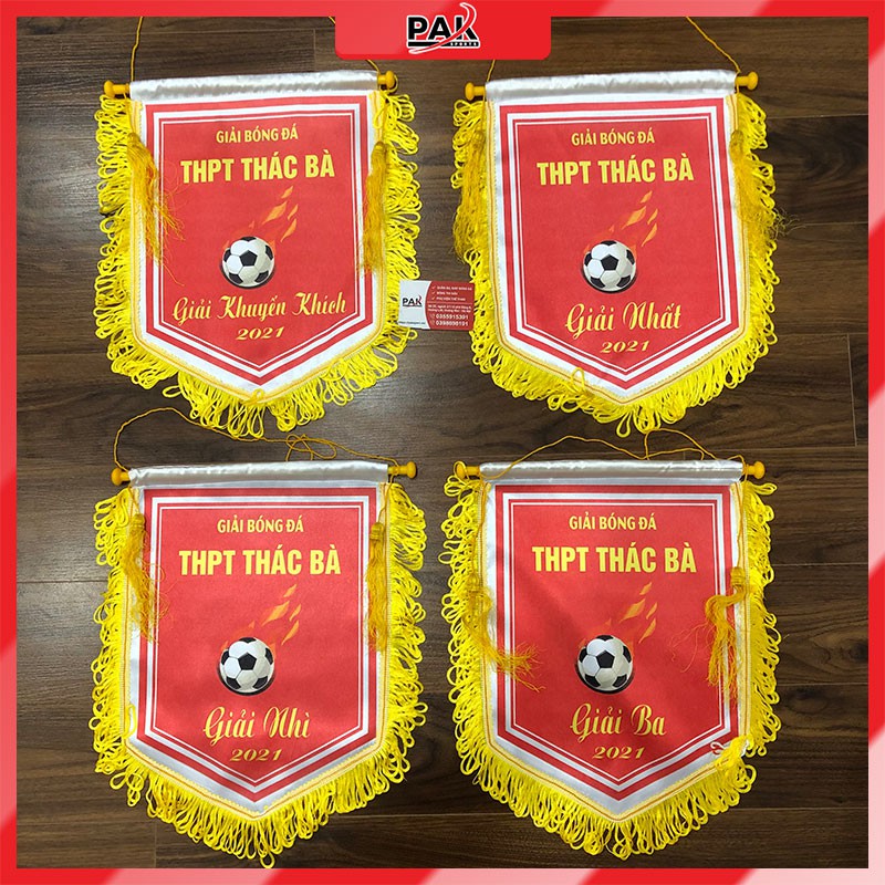 Cờ lưu niệm thể thao⚡ĐÃ GỒM IN THEO YÊU CẦU⚡Cờ giải đấu thể thao, bóng đá, bóng chuyền, cầu lông PAK C01