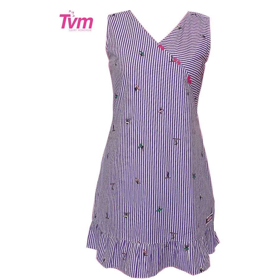 Đầm ngủ mặc nhà nữ sát nách Tvm Luxury Homewear DA064