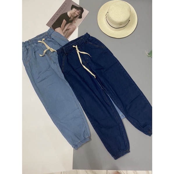 ❤️FREESHIP❤️QUẦN BÒ GIẤY CẠP CHUN SẴN HAI MÀU XANH NHẠT VÀ XANH ĐẬM.SIZE S M L