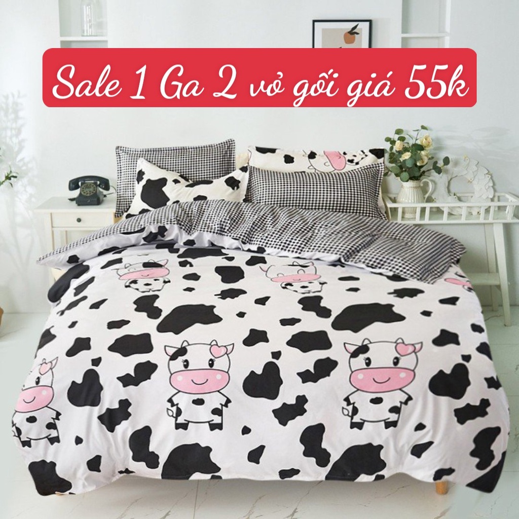 [sale 55k]Bộ Ga Gối 3 Món[1m5x2m,1m6x2m]được chọn mẫu[lá khoai]