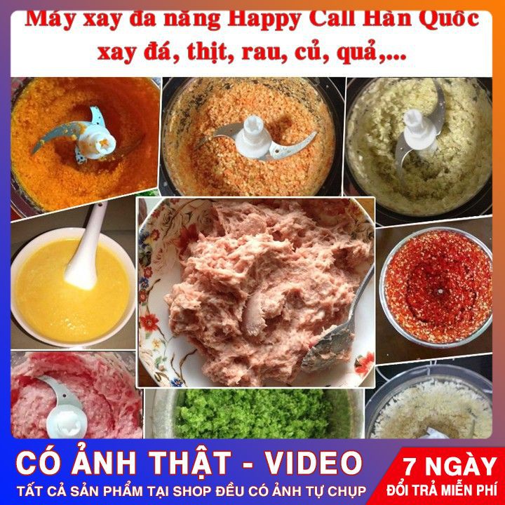 Máy xay thịt ⭐️ BẢO HÀNH ⭐️ Máy xay thịt đa năng Happy Call 4 lưỡi dao xay mọi loại thực phẩm và mọi loại gia vị