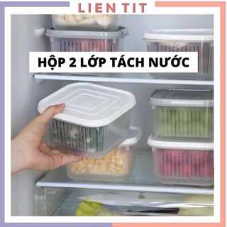 Hộp đựng hành tỏi, hộp nhựa đựng thức ăn tủ lạnh tách nước giúp thực phẩm tươi lâu