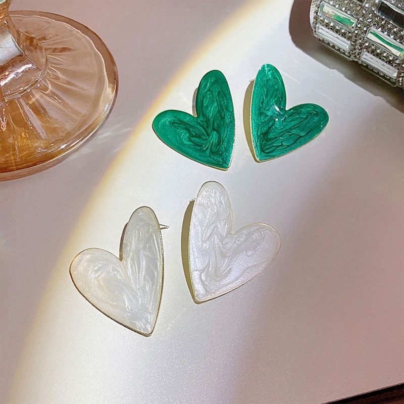 Đôi Bông Tai Mặt Trái Tim Đính Đá Thời Trang Cho Nữ