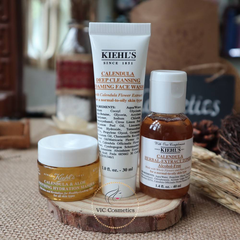 Combo Set dưỡng da hoa cúc Kiehl's dịu nhẹ dành cho da dầu, mụn và da nhạy cảm 4 món