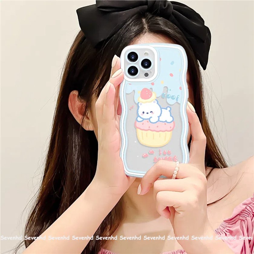Ốp Điện Thoại Mềm Hình Gấu Uống Trà Sữa Phô Mai Cho iPhone 14 13 12 11 Pro Max Xs Max Xr X 7 8 6 6s Plus