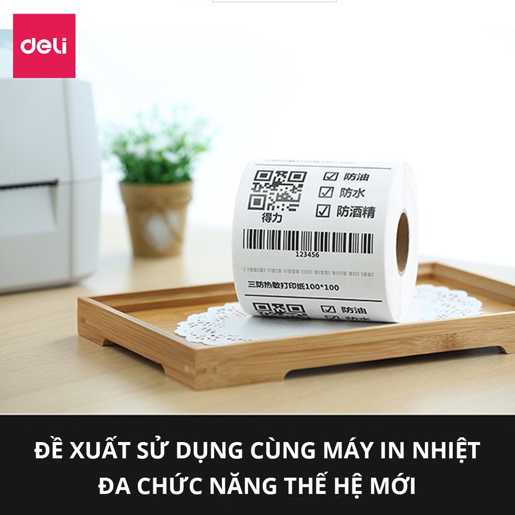 [LIFEMC02BPABAU -10% đơn 250K] Giấy In Mã Vạch 30x20 mm (Cuộn 1000 Tem) - Decal Nhiệt 3x2 cm - Giấy In Tem Nhãn Deli