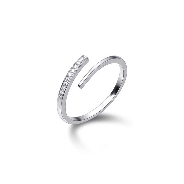 Nhẫn bạc ta nữ thiết kế đính đá hở lấp lánh - Kho sỉ bạc Nhất Linh