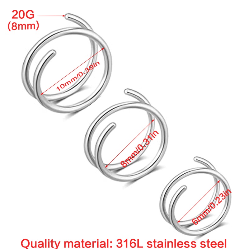 Khuyên Xỏ Mũi / Môi / Tai / Mũi Bằng Thép Không Gỉ Cho Nam Và Nữ