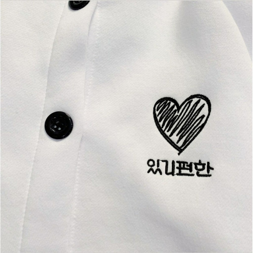 Áo Khoác Cardigan Nỉ Bông Heart Saranghae Unisex