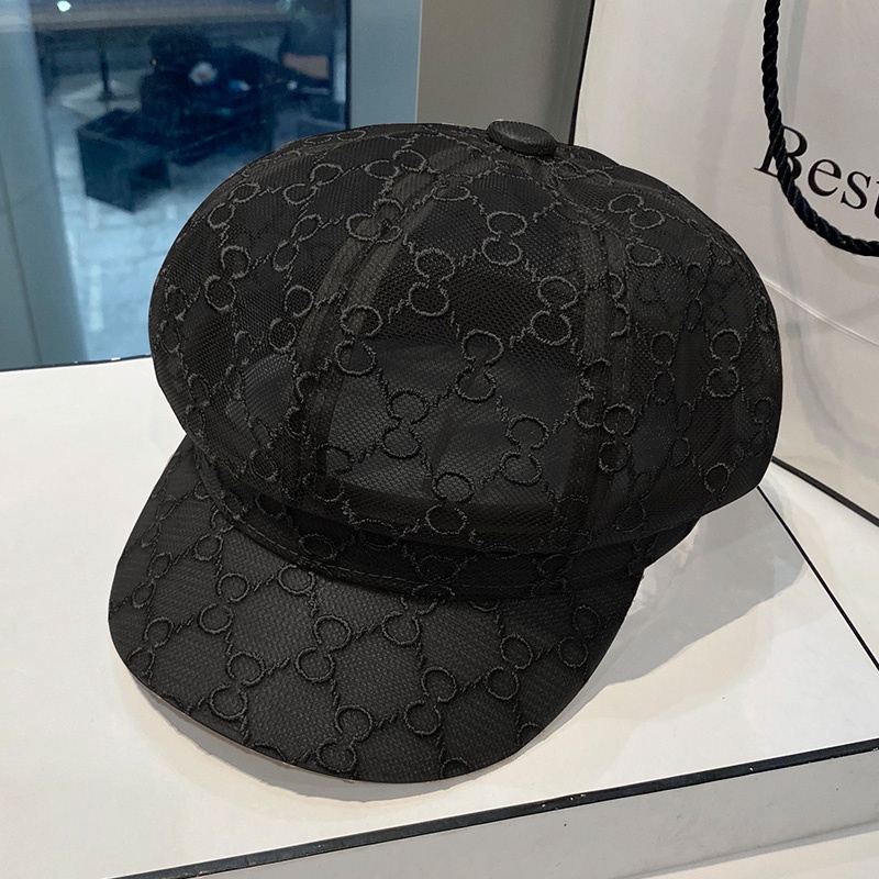 Nón beret phối lưới hình bát giác thoáng khí chống nắng dễ phối đồ phong cách Hàn Quốc thời trang mùa hè