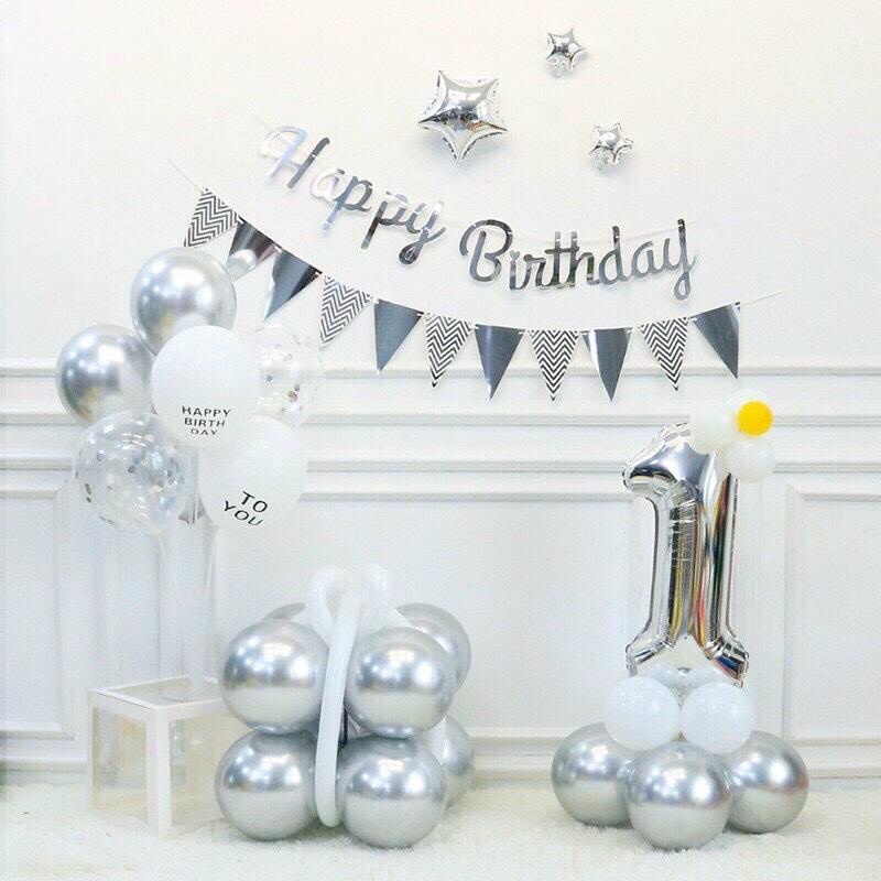 [Ảnh thật] Set trang trí sinh nhật theo concept dễ thương cho bé trai và gái TẶNG KÈM bơm bóng, keo dán tùy combo