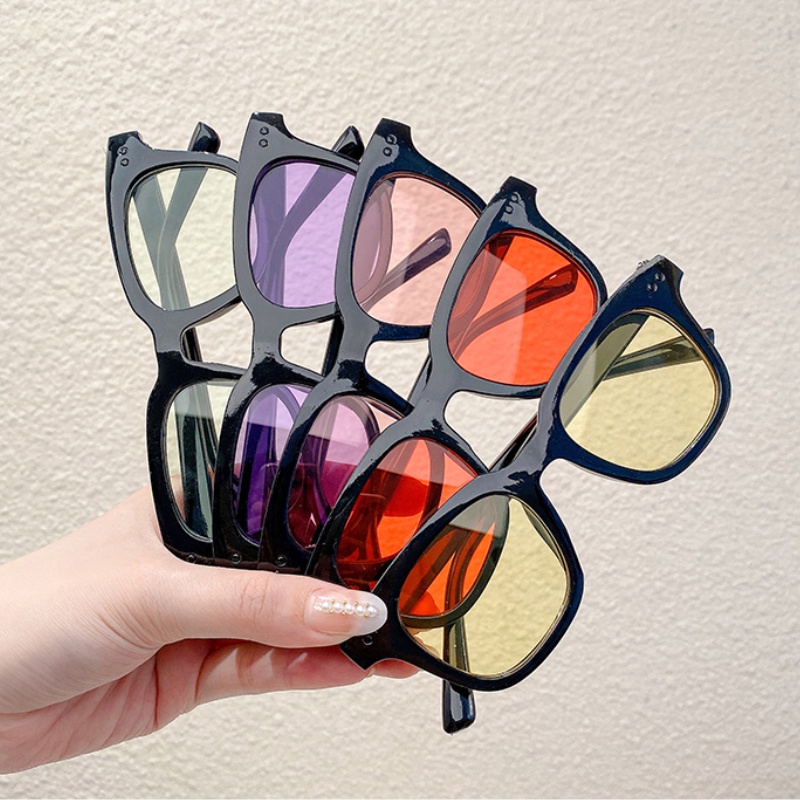 Kính Mát Gọng Vuông Màu Đen Phong Cách Hàn Quốc Thời Trang 2022 Dành Cho Nam Nữ