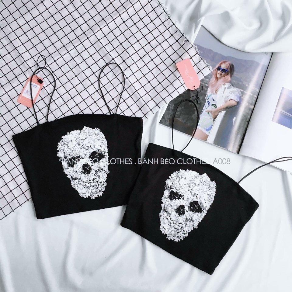 áo 2 dây in hình đ.ầ.u l.â.u xinh xinh sexyx tôn dáng