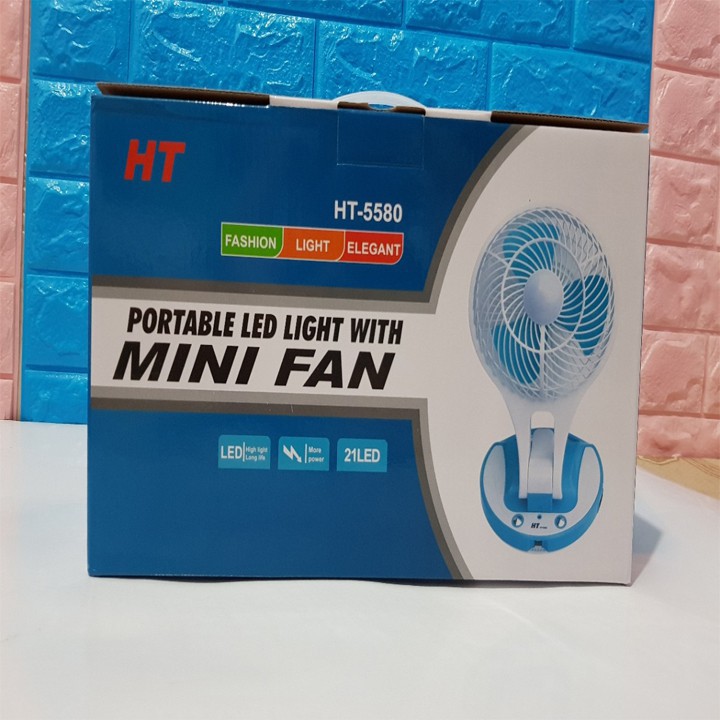 Quạt tích điện mini để bàn HT 5580 cao cấp