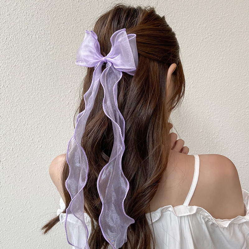 Kẹp nơ vải voan dài phong cách tiểu thư Bơ Store