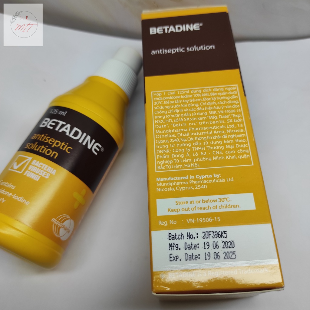 Dung Dịch Betadine Sát Khuẩn, Súc Họng, Phụ Khoa 125ml