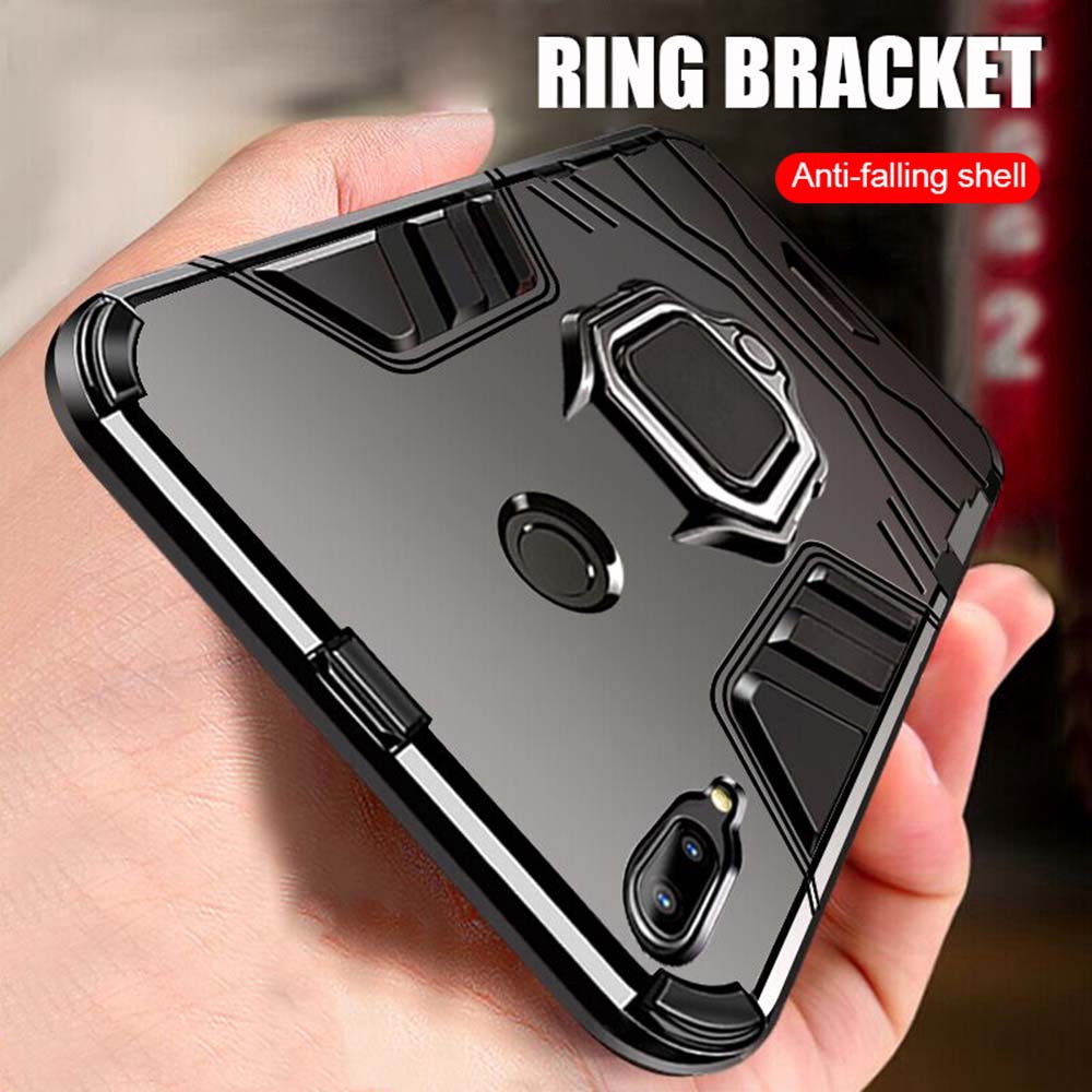 Ốp điện thoại nhiều lớp chống sốc có giá nhẫn tiện dụng cho Huawei Y9 Y7 Y6 Pro 2019 Y9 Y7 Y6 Prime 2019 Y5 2019