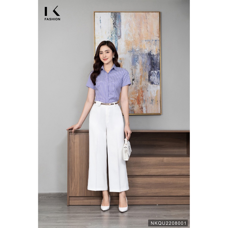 Quần Ống Rộng NK Fashion Thiết Kế Kèm Nắp Túi Chất Vải Mềm Mịn Co Giãn Nhập Hàn Cao Cấp NKQU2208001