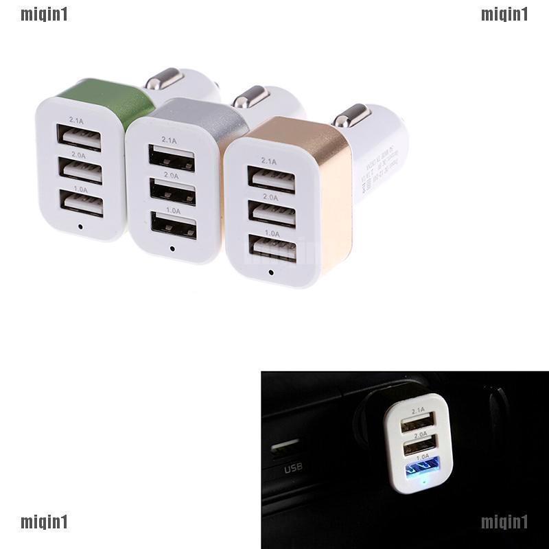 Bộ sạc điện thoại 3 cổng usb 5v gắn xe hơi
