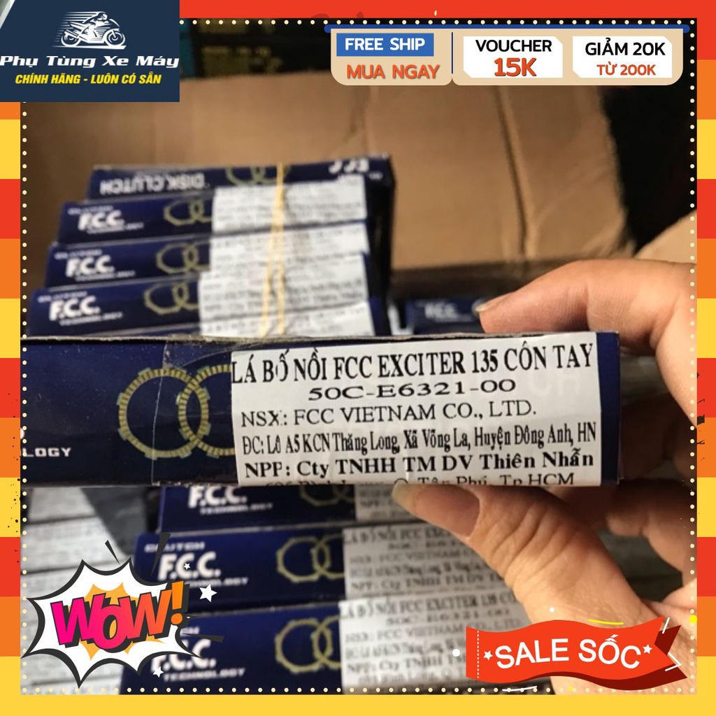 Lá bố nồi xe Exciter 135 Côn tay Ex135 hãng Fcc Nhật Bản (cho xe máy yamaha ya), Hàng mới, giá rẻ do shop là đại lý