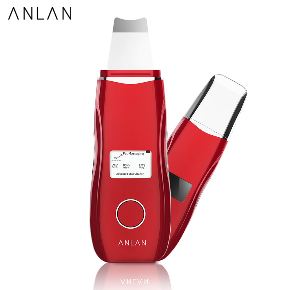 [Mã FMCGM100 - 10% đơn 500K] ANLAN EMS Ultrasonic Vibrating Massage Machine Blackheads Remover Cleansing Face