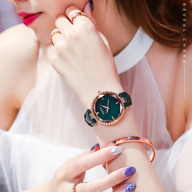 Đồng Hồ Đeo Tay GUOU Chống Thấm Nước Đính Đá Thời Trang Dành Cho Nữ