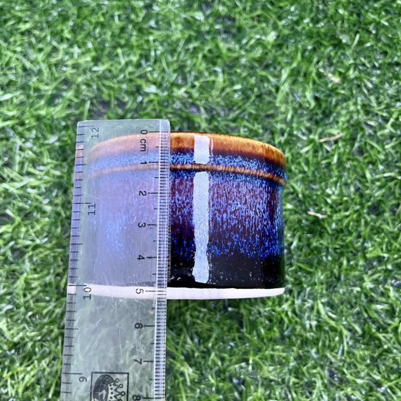 Chậu sứ men hỏa biến hình ống trúc - Nhiều màu - Solar Garden