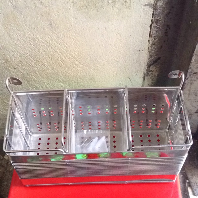Ống/Rọ đũa 3 ngăn inox 304