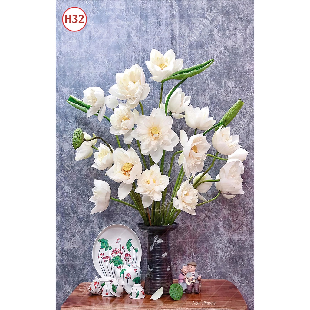Tranh Dán Tường Lọ Hoa Nhiều Mẫu Đẹp - Có In Theo Yêu Cầu- Tranh 3d Trang trí nhà cửa -1