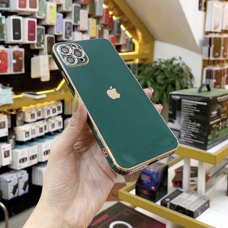 [Mã ELFLASH5 giảm 20K đơn 50K] Ốp dẻo mạ viền gold vuông sang trọng dành cho iPhone 12/12pro/12promax/ 11/11pro/11promax