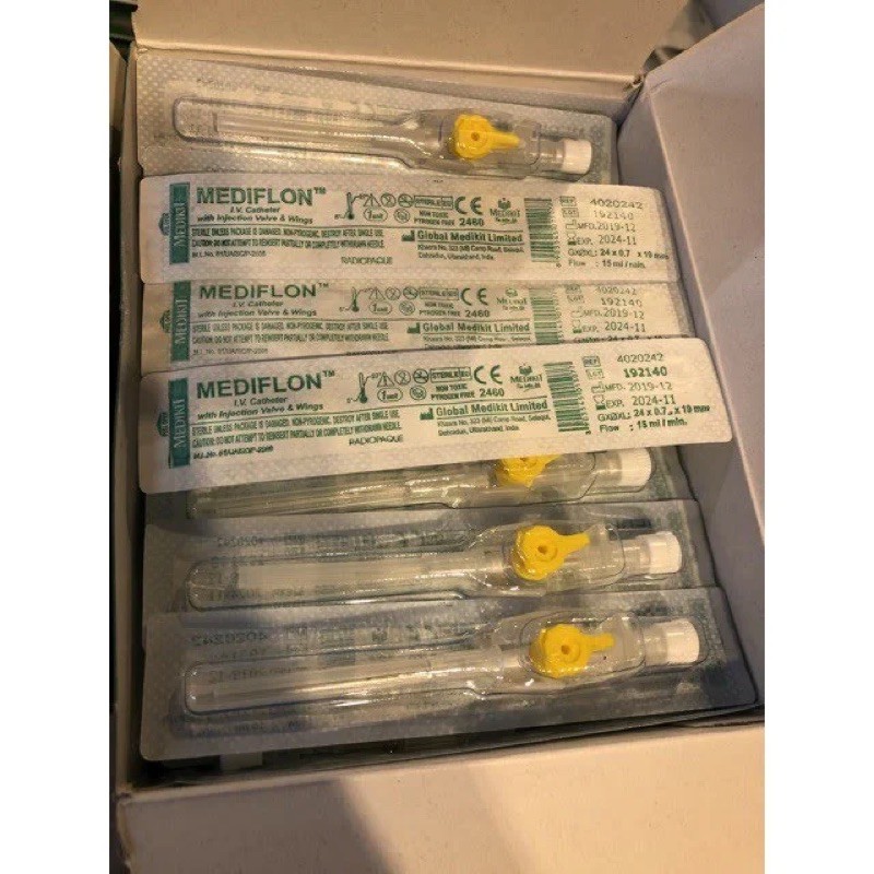 ❤ LẺ 1C KIM LUỒN TĨNH MẠCH KIM CATHETER TIÊM TRUYỀN TĨNH MẠCH MEDIKIT MEDIFLON ẤN ĐỘ SIZE 14G 16G 18G 20G 22G 24G 26G