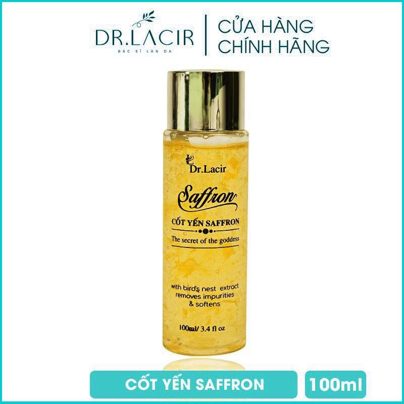 Toner Cốt Yến Safron Drlacir Chai 100ml,Hỗ trợ cân bằng độ ẩm trên da,Giúp co nhỏ lỗ chân lông,Giúp làm sạch sâu cặn bã