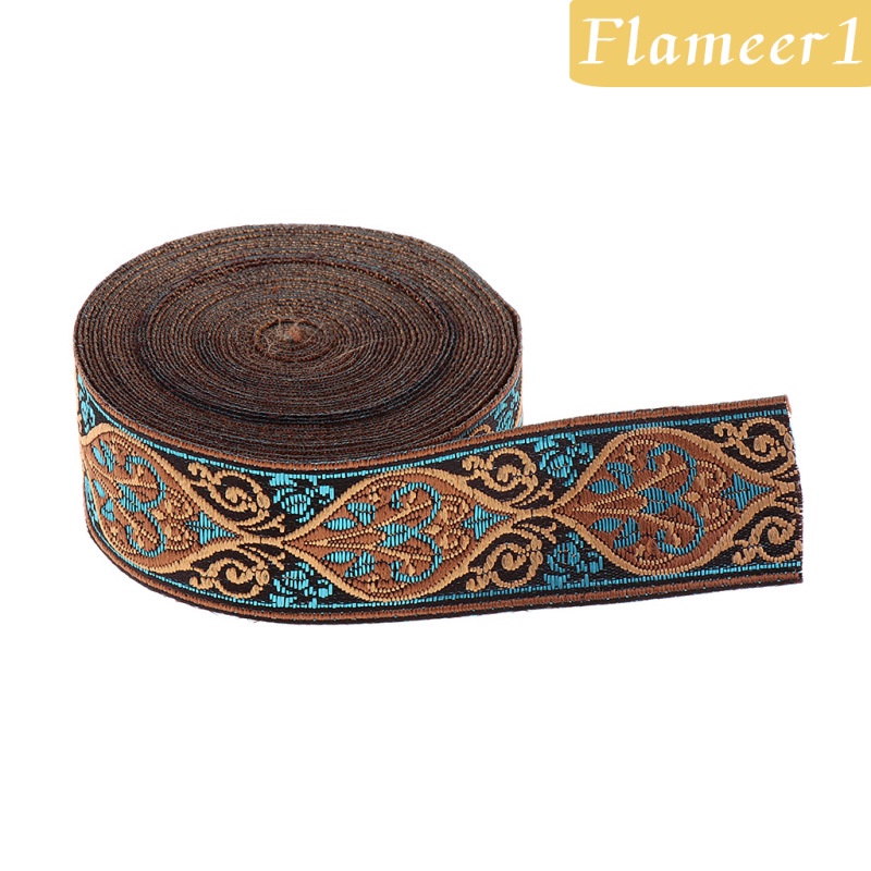 [Flameameer1] Cuộn Dây Ruy Băng Vải Jacquard 5M May Vá Thủ Công 3cm