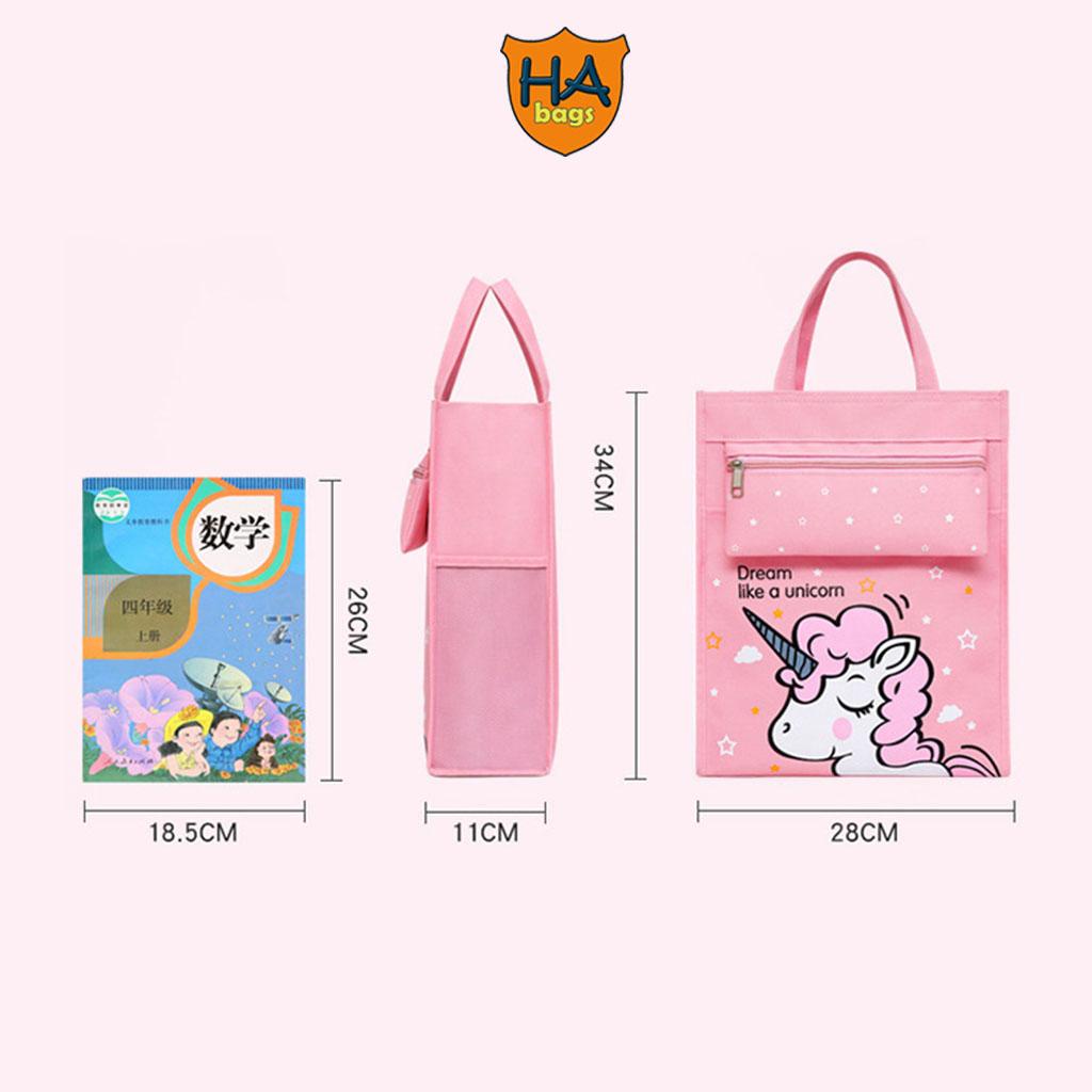 Túi xách để sách vở học thêm, học hè HABAGS cho học sinh mẫu giảo và tiểu học, kèm túi đựng bút bên ngoài HA1027