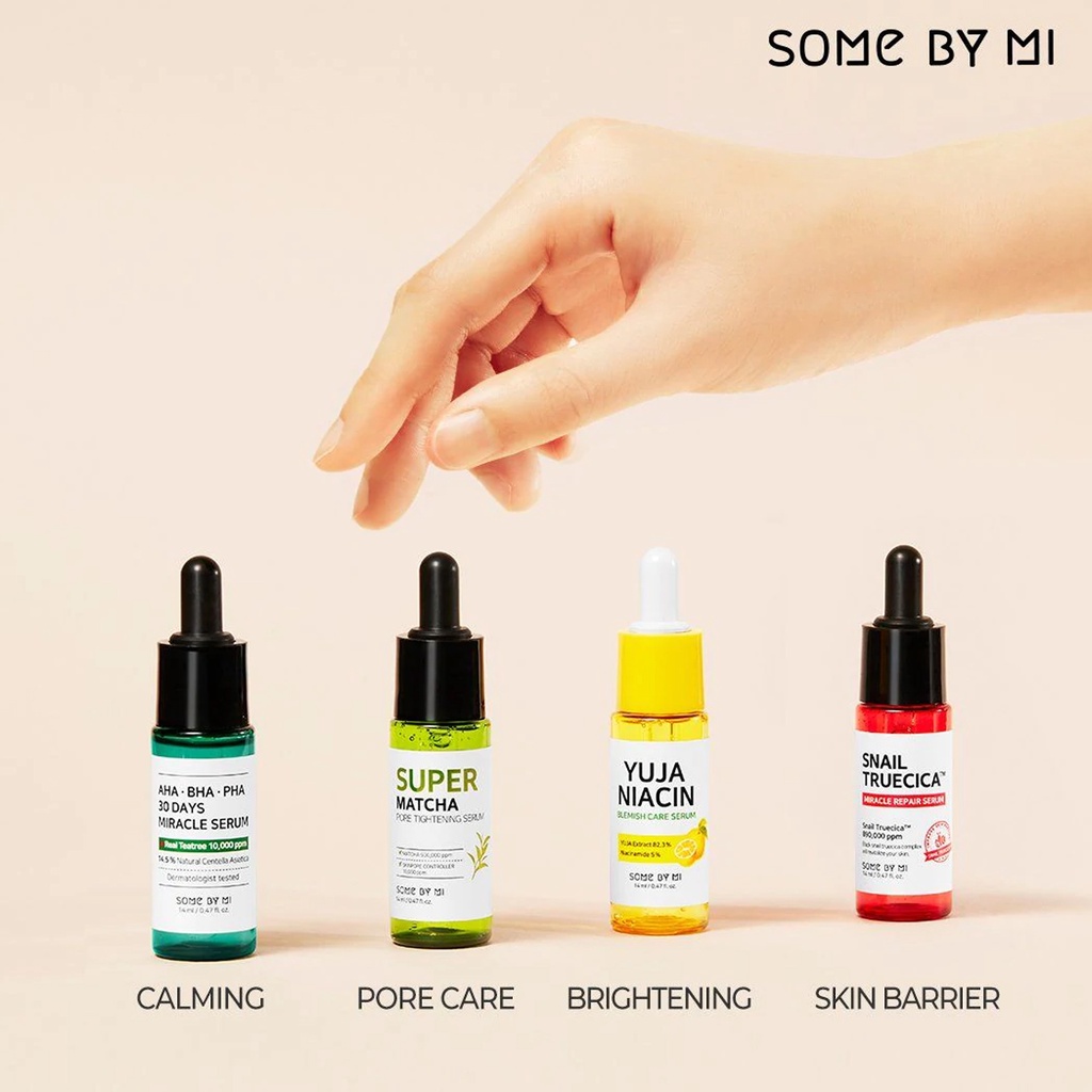 SOMEBYMI Miracle Starter Kit Super Matcha Pore Care Starter Kit Yuja Niacin 30 Days Brightening Starter Kit Truecica Miracle Starter Kit Total Care Serum Trial kit, AC SOS Kit