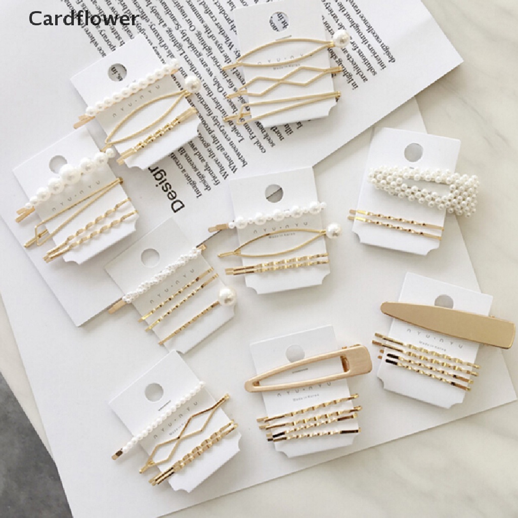 &lt; Cardflower &gt; Kẹp Tóc Đính Ngọc Trai Thời Trang Kiểu Mới 8 Phong Cách