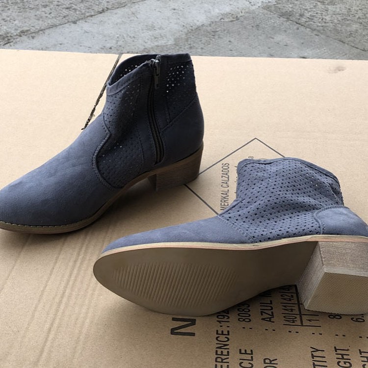 Giày Bốt Nữ Thấp Cổ Boot Nữ Đế 5P Mũi Tròn Da Lộn Cổ Ngắn - LITTLE KOREA
