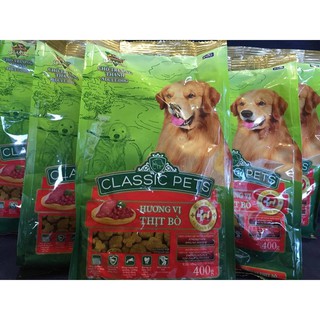 Combo 5 gói Thức ăn hạt cho chó trưởng thành Classic Pet gói 400g