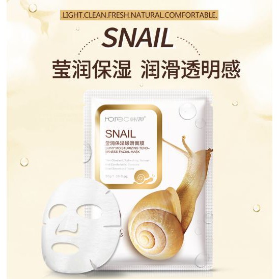 Mặt Nạ Giấy Dưỡng Da Tinh Chất Ốc Sên Snail Rorec - Da Trắng Sáng Đẹp, Khoẻ Mạnh (MỚI) | Thế Giới Skin Care