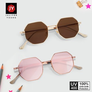 Mắt kính mát nam nữ đa giác gọng kính kim loại kép UV400 Jaliver Young SM – 6103