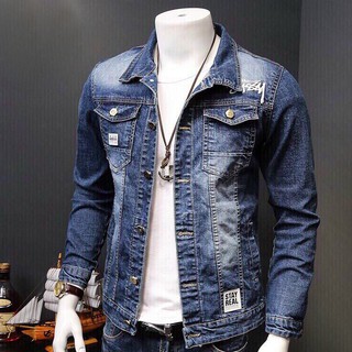 áo khoác jean nam cao cấp xịn chất bò dày ( ẢNH SHOP CHỤP 100%) thiết kế trẻ trung full tem mác thời trang shally1111