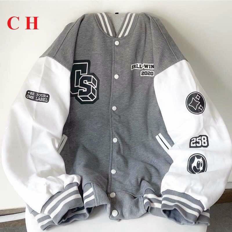Áo Bomber Logo CS Nữ - Áo khoác nỉ nữ thể thao kẻ sọc form rộng, thiết kế đơn giản, bắt mắt HOT | BigBuy360 - bigbuy360.vn