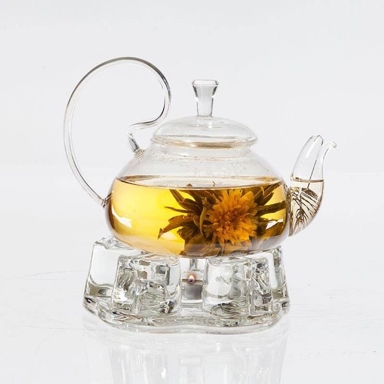 Bộ ấm pha trà, bình trà thuỷ tinh cao cấp chịu nhiệt và đế nến- khay gỗ- dùng uống trà hoa, saffron - decor- quà Tết | BigBuy360 - bigbuy360.vn