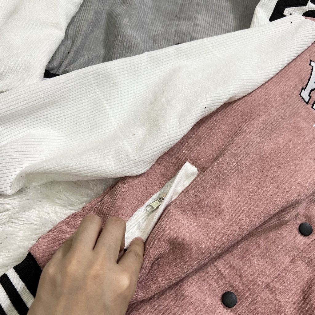 Áo Khoác Bomber Thêu KARST 22 Chất Nhung Tăm Cao Cấp Ulzzang Unisex Dáng Rộng Nam Nữ