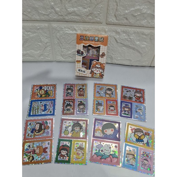 Hộp 8 tấm sticker tem lấp lánh mã TY-1110.