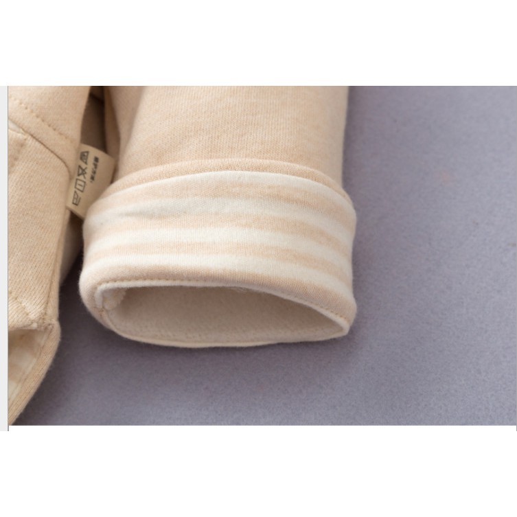 Áo khoác cho bé 0-4 tuổi 100% cotton hữu cơ tự nhiên không chất tẩy nhuộm cực kỳ mềm mại kèm mũ thời trang