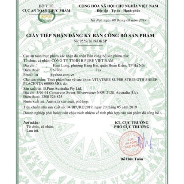 VIÊN UỐNG NHAU THAI CỪU VITATREE HÀM LƯỢNG CAO 60000MG
