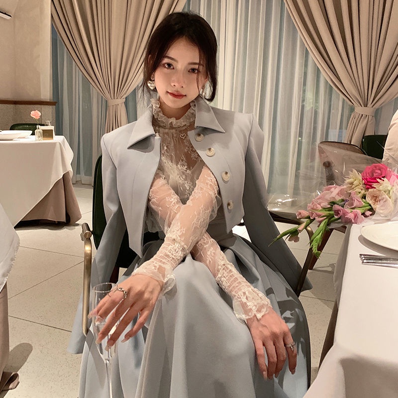 Song Moonlight Song Eve Style Bộ Áo / Váy Dài Mùa Thu Tinh Tế Phong Cách Cô Gái Fujia